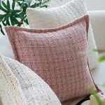 Square Cushion Cover 18x18in Bouclé Piped Edge Machine Washable