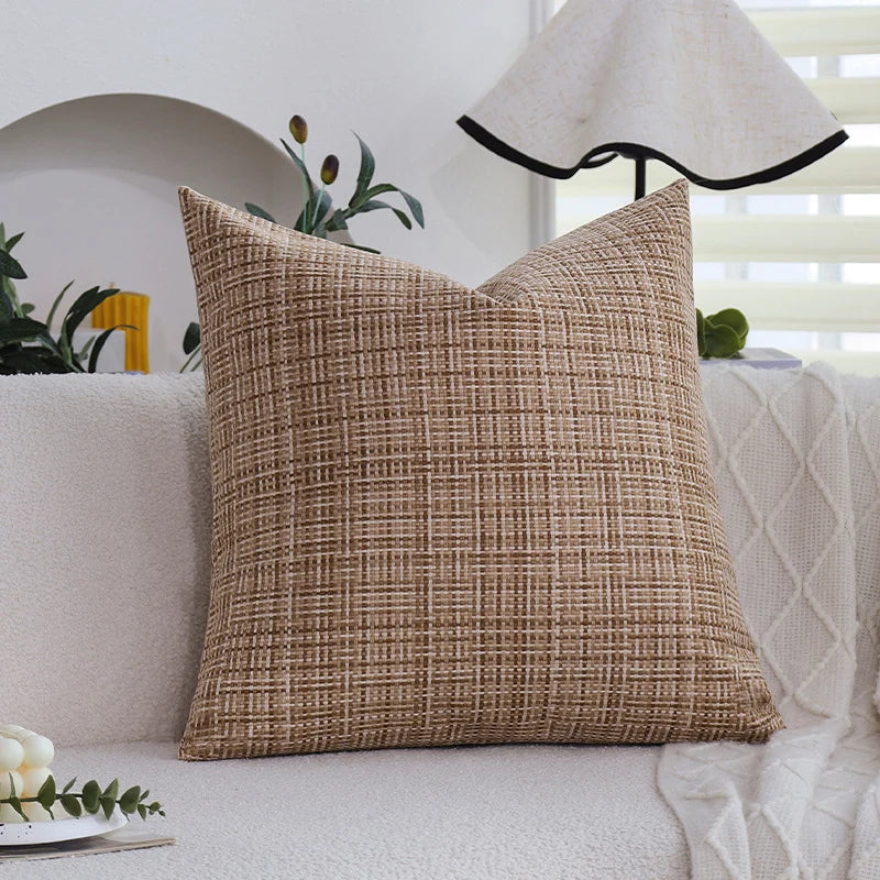 Square Cushion Cover Chenille-Like 18x18 Inch Concealed Zipper