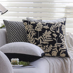 Square Cushion Cover Cotton-Linen Herringbone Hidden Zipper