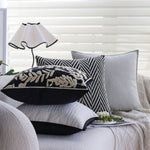Square Cushion Cover Cotton-Linen Herringbone Hidden Zipper