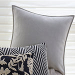 Square Cushion Cover Cotton-Linen Herringbone Hidden Zipper