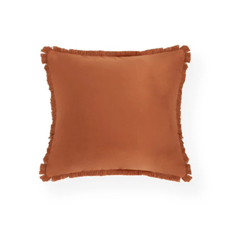 Square Cushion Cover Cotton-Linen Houndstooth 18 x 18 In