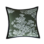 Square Cushion Cover Embroidered Jacquard Concealed Zipper & Velvet Back