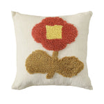 Square Cushion Cover Hand-Tufted 3D Chenille Hidden Zipper
