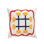 Square Cushion Cover Hand-Tufted 3D Chenille Hidden Zipper
