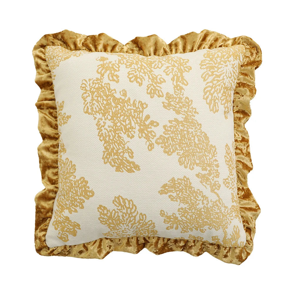 Square Cushion Cover Hand-Tufted 3D Chenille Hidden Zipper