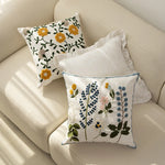 Square Cushion Cover Hand-Tufted 3D Chenille Hidden Zipper