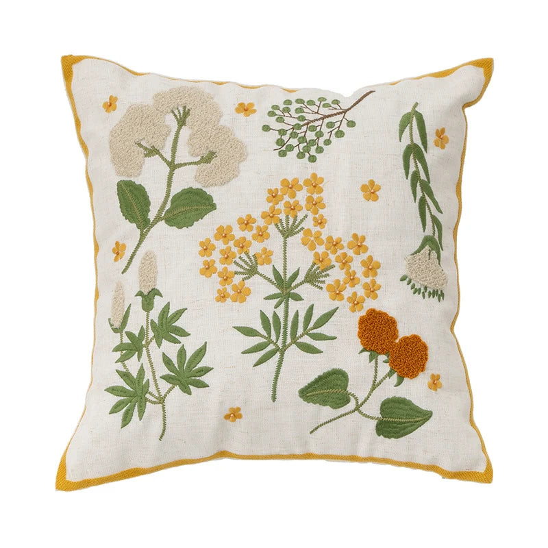 Square Cushion Cover Hand-Tufted 3D Chenille Hidden Zipper