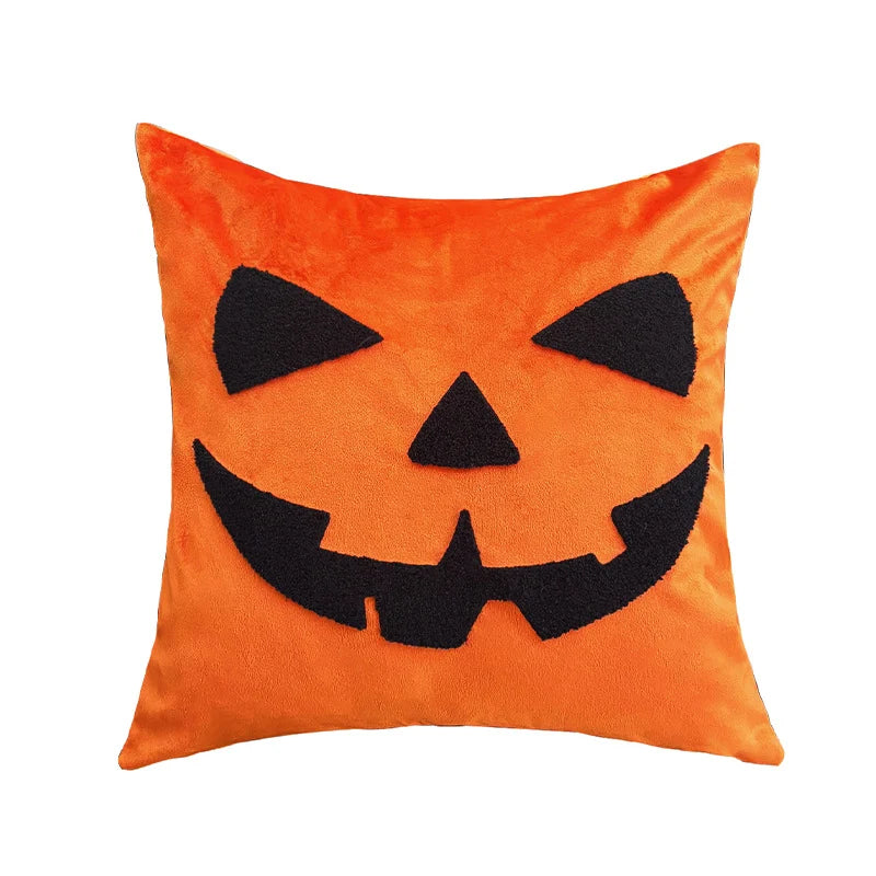 Square Cushion Cover Hand-Tufted Seasonal Motif Microvelour Machine Washable