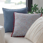 Square Cushion Cover Herringbone Cotton Blend Piped Edge
