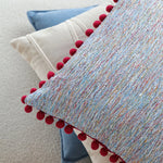 Square Cushion Cover Herringbone Cotton Blend Piped Edge