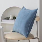 Square Cushion Cover Herringbone Cotton Blend Piped Edge