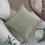 Square Cushion Cover Houndstooth Jacquard Cotton-Linen Concealed Zipper