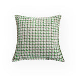 Square Cushion Cover Houndstooth Jacquard Cotton-Linen Concealed Zipper