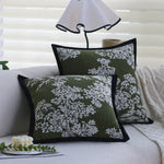 Square Cushion Cover Jacquard Floral Concealed Zipper 18x18