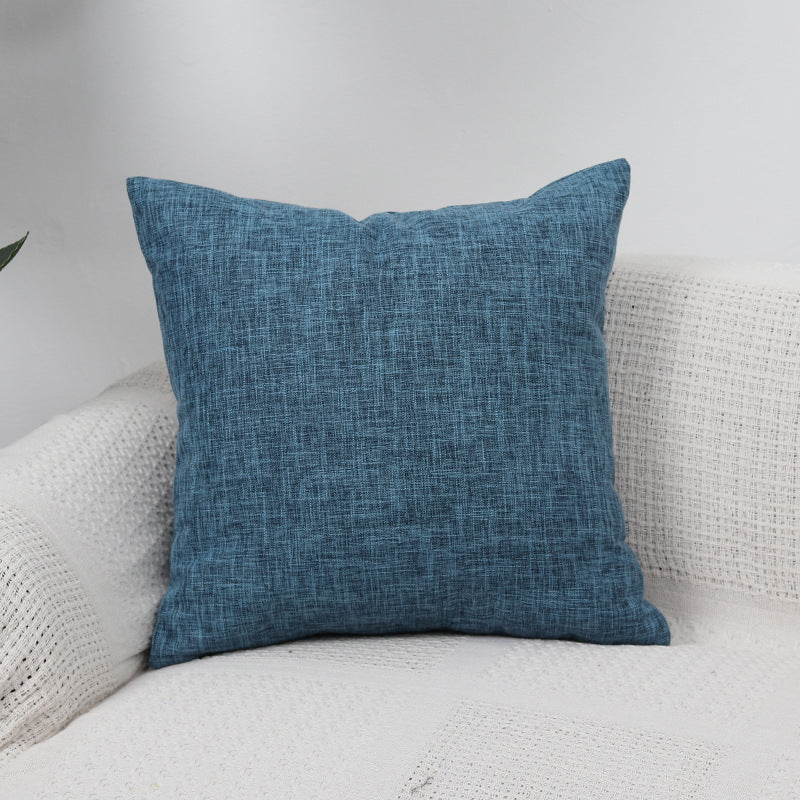 Square Cushion Cover Linen-Blend Removable Sleeve