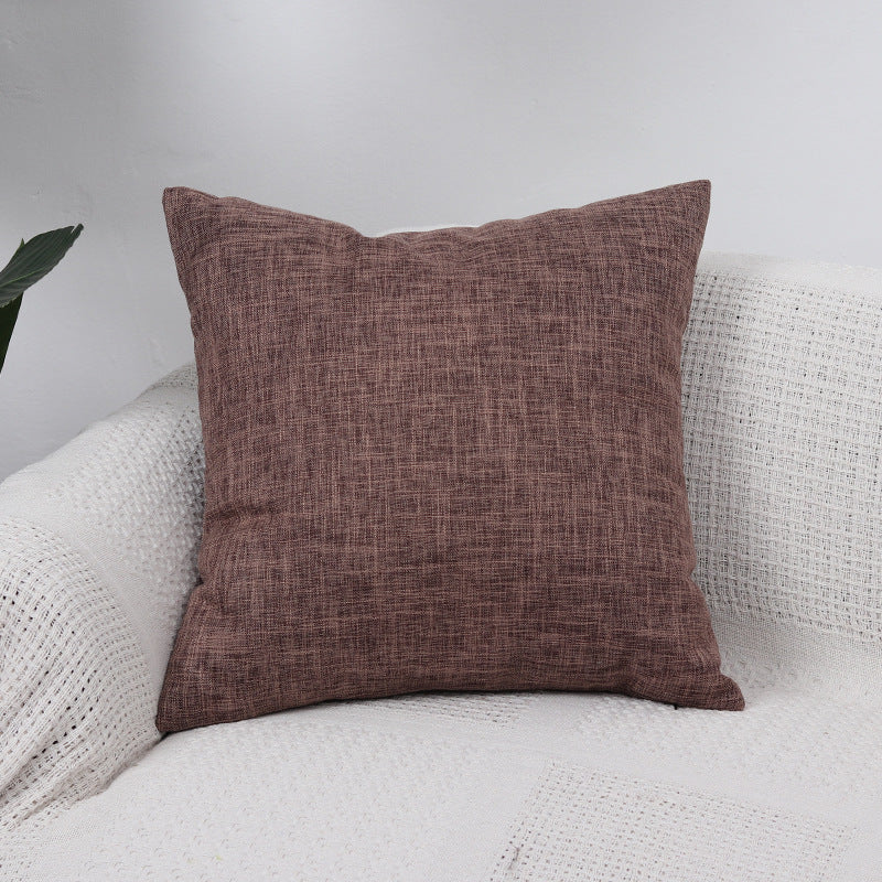 Square Cushion Cover Linen-Blend Removable Sleeve