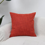 Square Cushion Cover Linen-Blend Removable Sleeve
