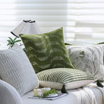 Square Cushion Cover Microvelour Wave Embossed 18x18in Machine Washable