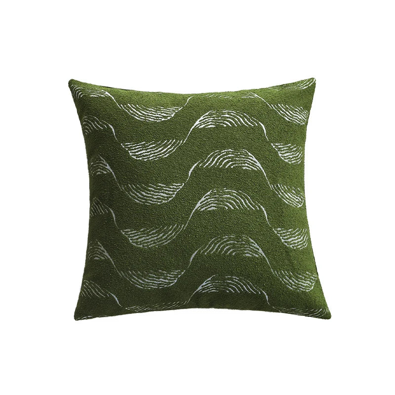 Square Cushion Cover Microvelour Wave Embossed 18x18in Machine Washable