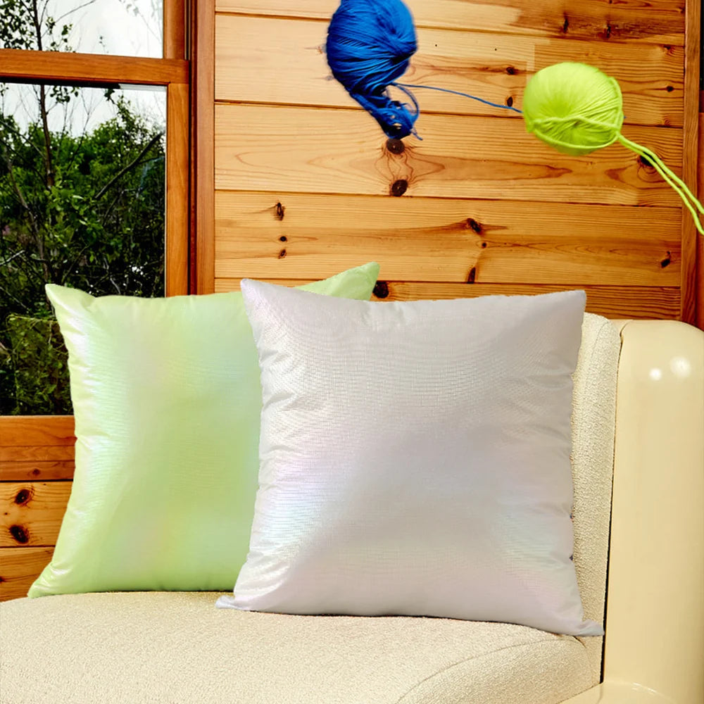 Square Cushion Cover Pearlescent Sheen & Micro-Tuft