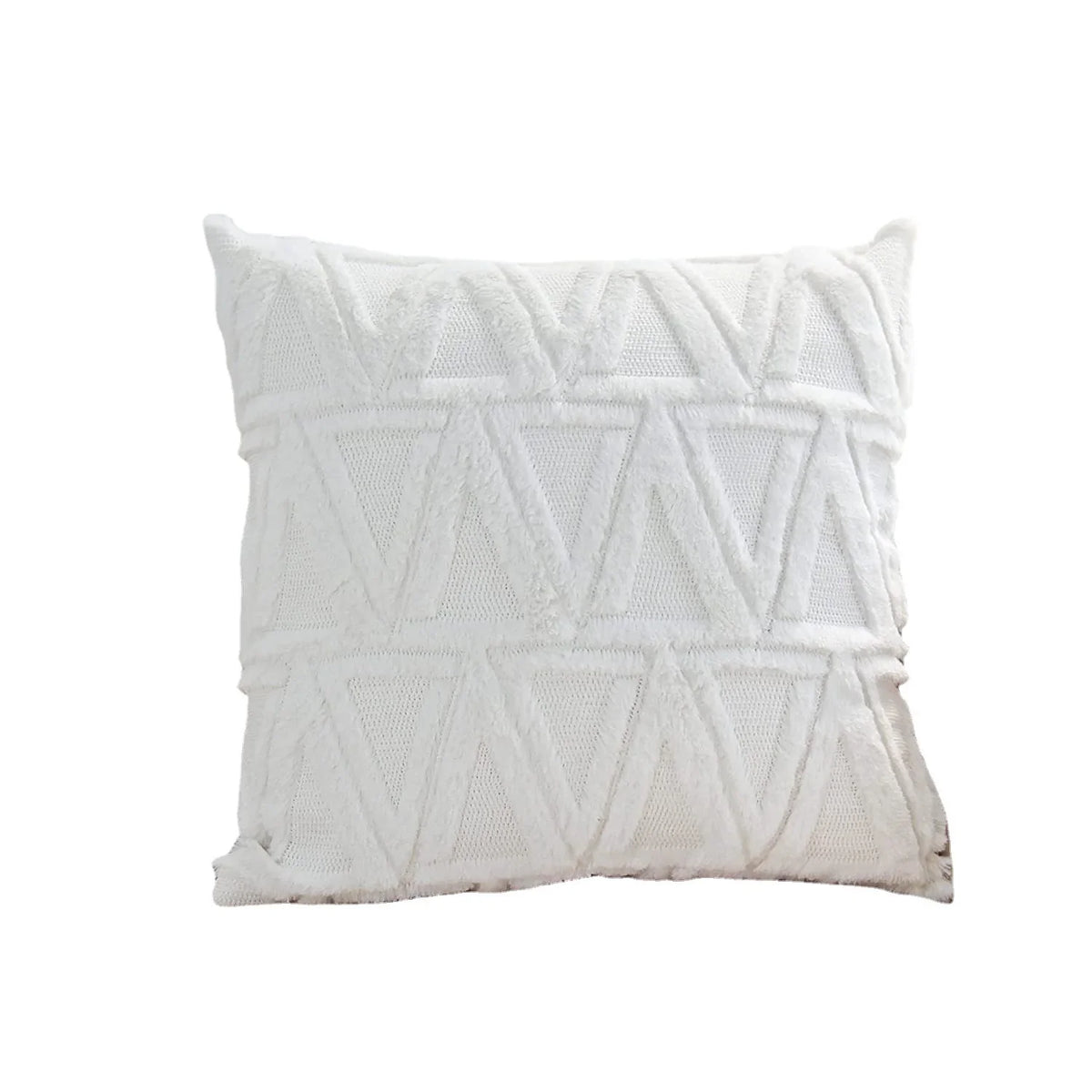 Square Cushion Cover Raised Chenille Cotton Blend Invisible Zipper
