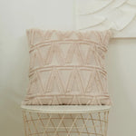 Square Cushion Cover Raised Chenille Cotton Blend Invisible Zipper