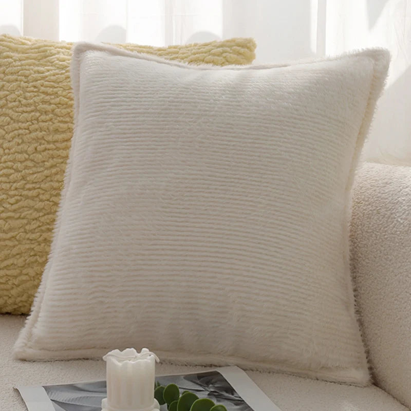 Square Cushion Cover Teddy Boucle Micro Plush 18x18in