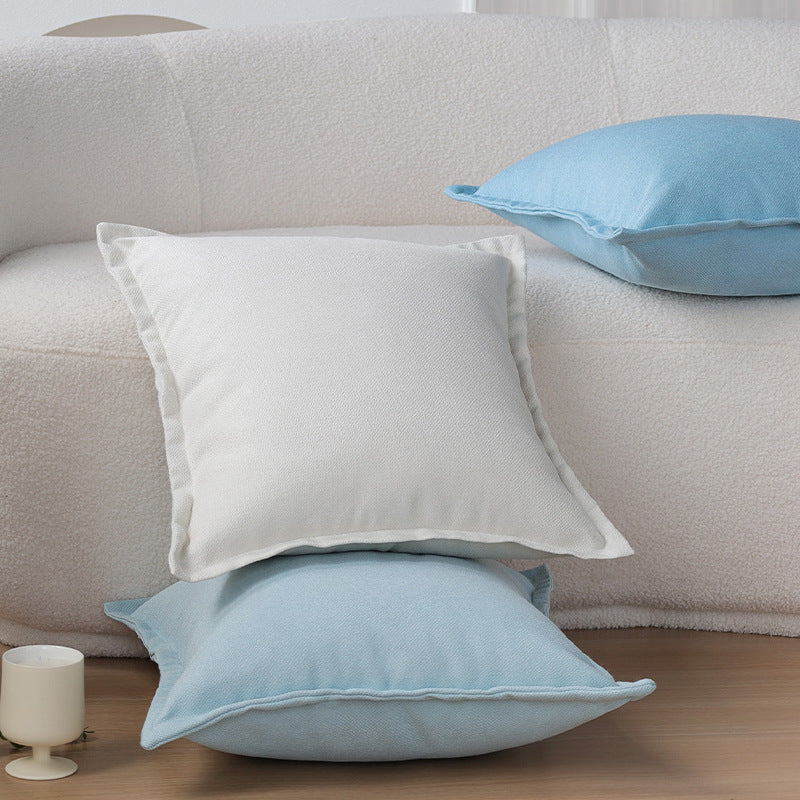 Square Cushion Cover Textured Cotton Blend Concealed Zipper