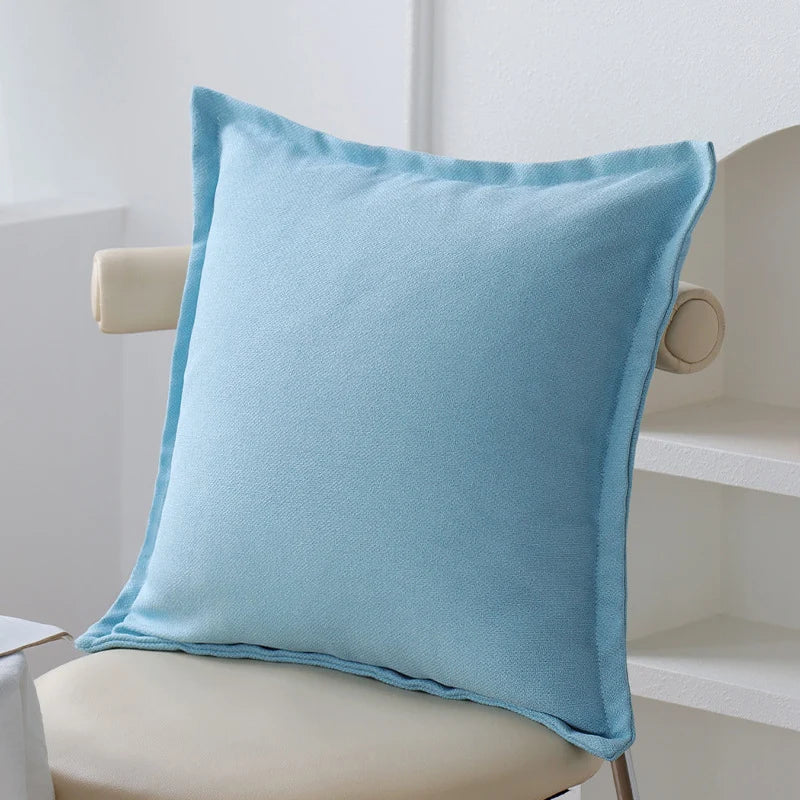 Square Cushion Cover Textured Cotton Blend Concealed Zipper