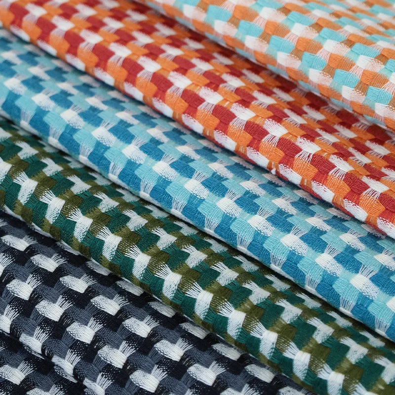 Square Cushion Cover Textured Mini Houndstooth Jacquard Concealed Zipper