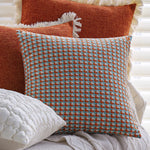 Square Cushion Cover Textured Mini Houndstooth Jacquard Concealed Zipper