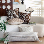 Square Cushion Cover Velvet-Like Raised Chenille Concealed Zipper
