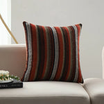 Square Cushion Cover Woven Stripe Chenille Concealed Zipper