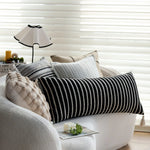 Square Cushion Cover Woven Stripe Cotton Blend