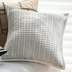Square Cushion Cover Woven Stripe Cotton Blend