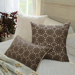 Square Decorative Cushion Linen Base & Crochet Overlay Removable Cover