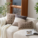 Square Decorative Cushion Linen Base & Crochet Overlay Removable Cover
