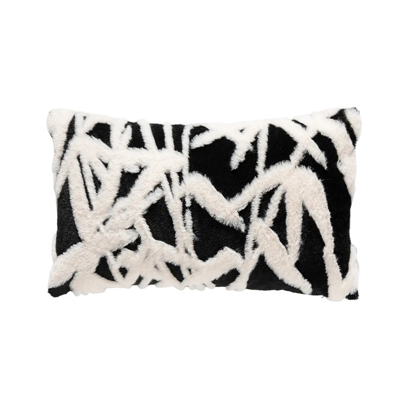 Square Decorative Pillow Plush Faux Fur Concealed Zipper