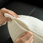 Square Decorative Pillow Quilted Cotton Blend & Machine-Washable Cover