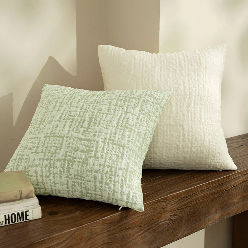Square Decorative Pillow Quilted Cotton Blend & Machine-Washable Cover