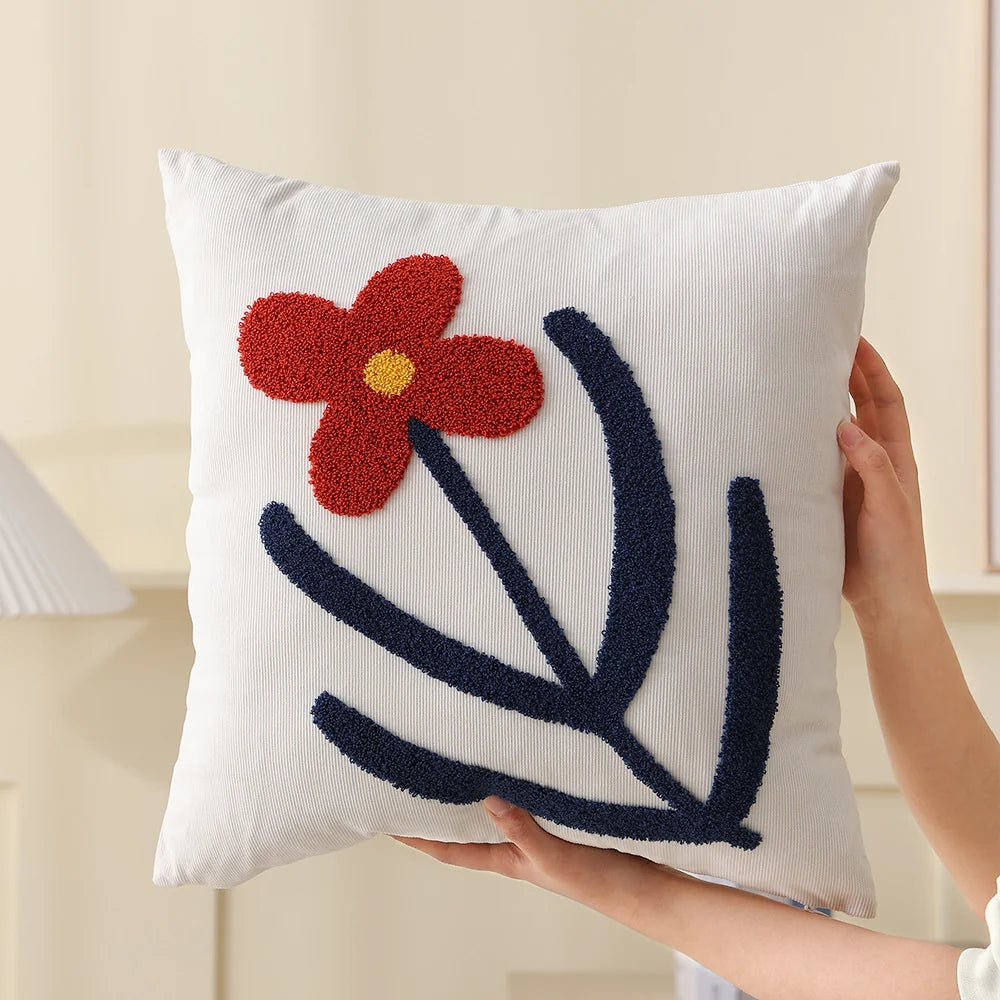 Square Pillow Cover 18x18 Hand-Tufted Corduroy