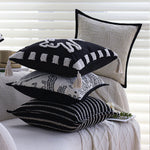 Square Pillow Cover 18x18in Cotton-Linen Geometric Relief