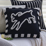 Square Pillow Cover 18x18in Cotton-Linen Geometric Relief