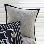 Square Pillow Cover 18x18in Cotton-Linen Geometric Relief