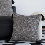 Square Pillow Cover Bouclé Geometric Relief Concealed Zipper