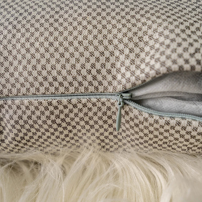 Square Pillow Cover Cotton-Linen Micro Dot Texture Concealed Zipper