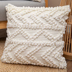 Square Pillow Cover Crocheted Appliques & Raised Tufting