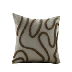 Square Pillow Cover Hand-Tufted Loop Linen-Look Concealed Zipper 18x18