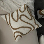 Square Pillow Cover Hand-Tufted Loop Linen-Look Concealed Zipper 18x18